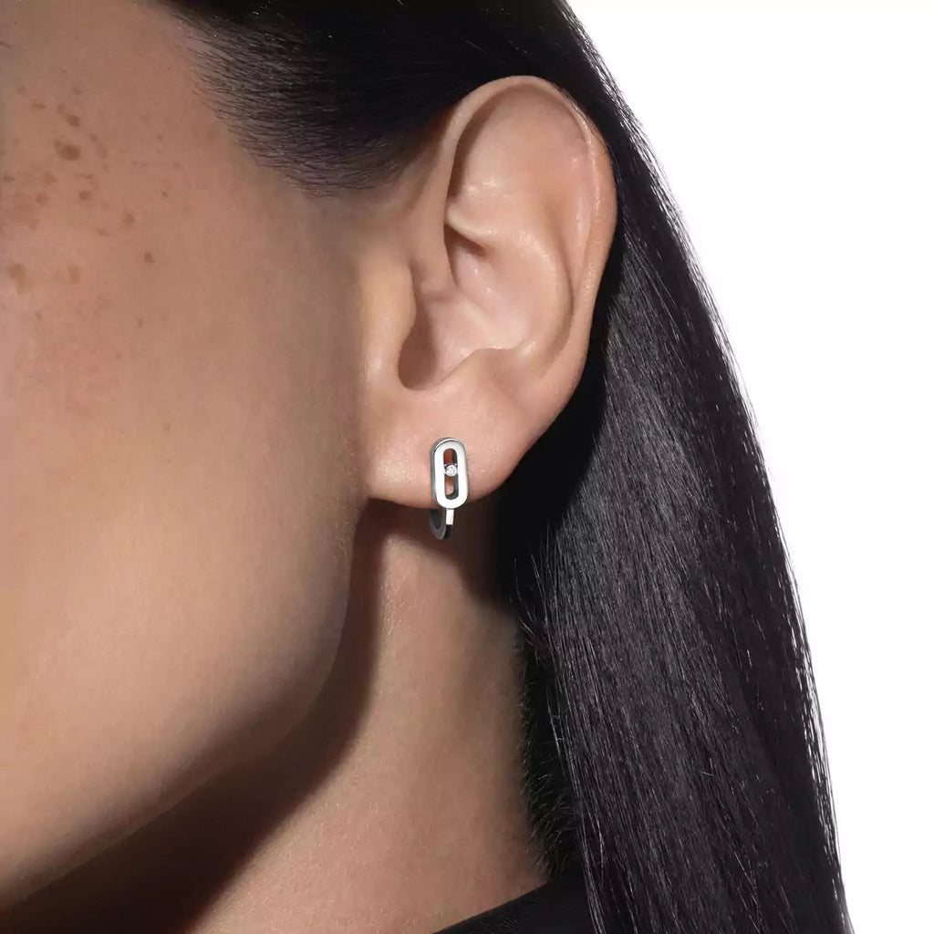 [Lumi Jewels]Diamond Mini Hoop Earrings Move Classique