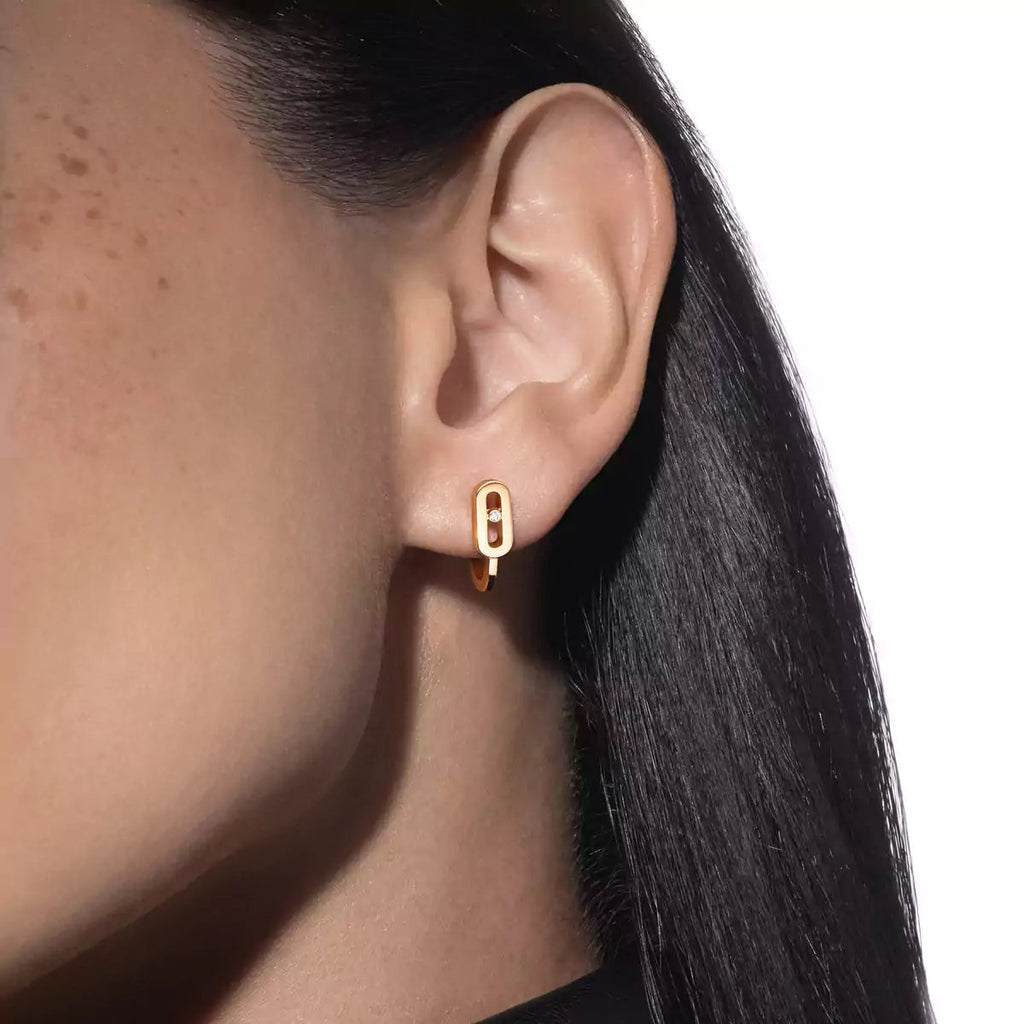 [Lumi]Diamond Mini Hoop Earrings Move Classique