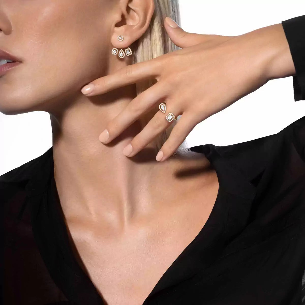 [Lumi Jewels] My Twin Trio  Diamond Earrings