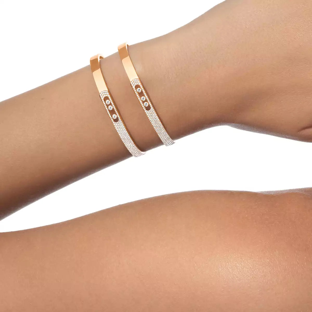 [Lumi]Move Noa Rose Gold Pav茅 Diamond Bangle Bracelet