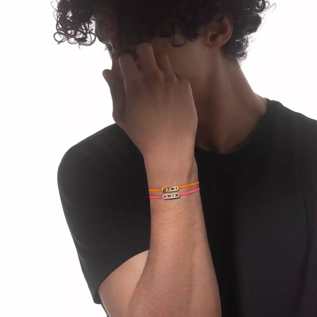 [Lumi]Messika Care(s) pink cord pav茅 bracelet