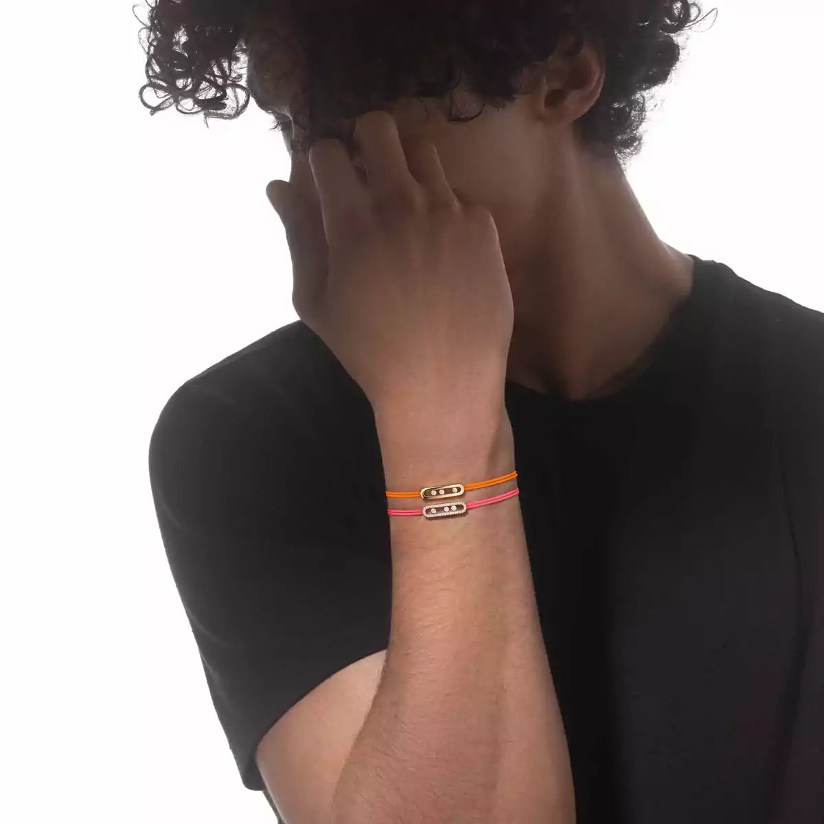 [Lumi]Messika Care(s) pink cord pav茅 bracelet