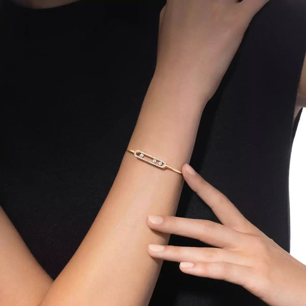[Lumi Jewels]Move Pav¨¦ Diamond Bangle Bracelet M