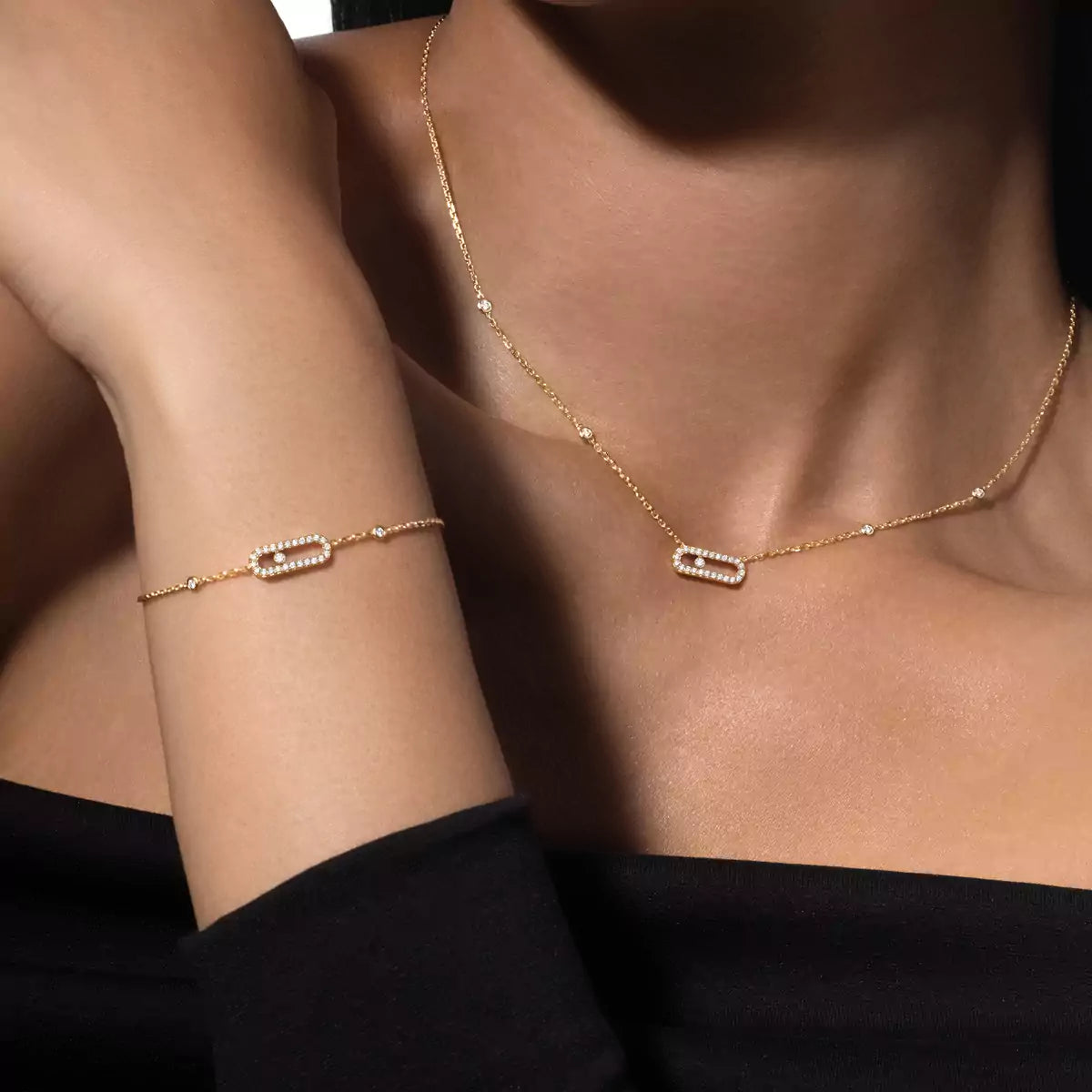 [Lumi Jewels]Diamond Necklace Move Uno