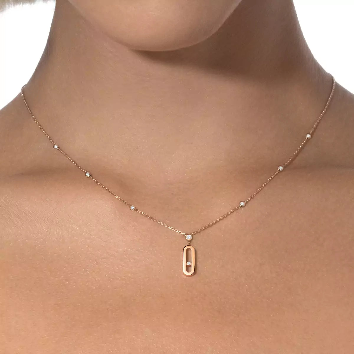 [Lumi] Move Uno Gold Diamond Long Necklace