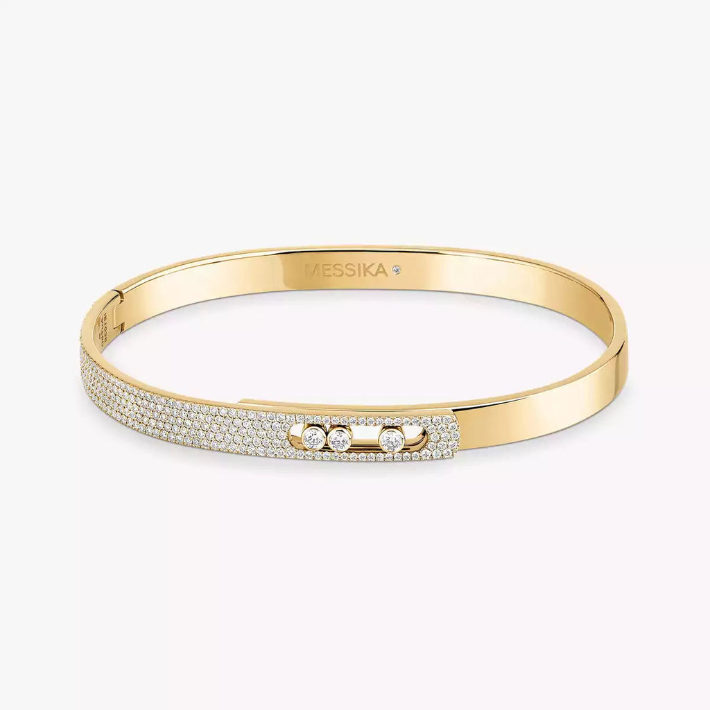 [Lumi Jewels]Move Noa Rose Gold Pav¨¦ Diamond Bangle Bracelet