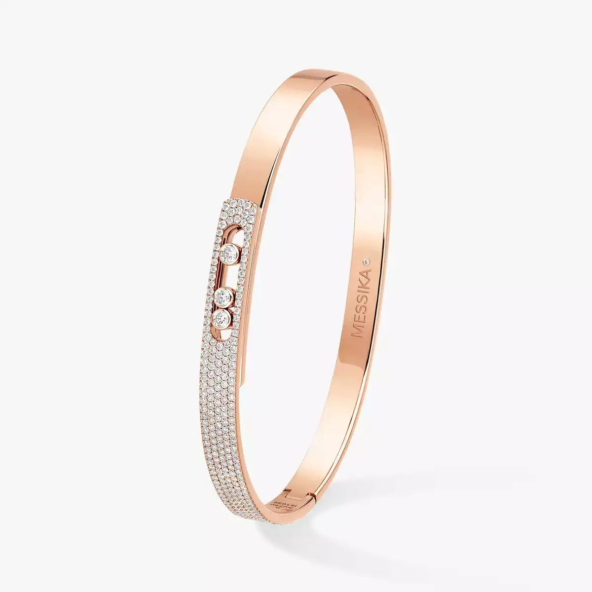 [Lumi Jewels]Move Noa Rose Gold Pav¨¦ Diamond Bangle Bracelet