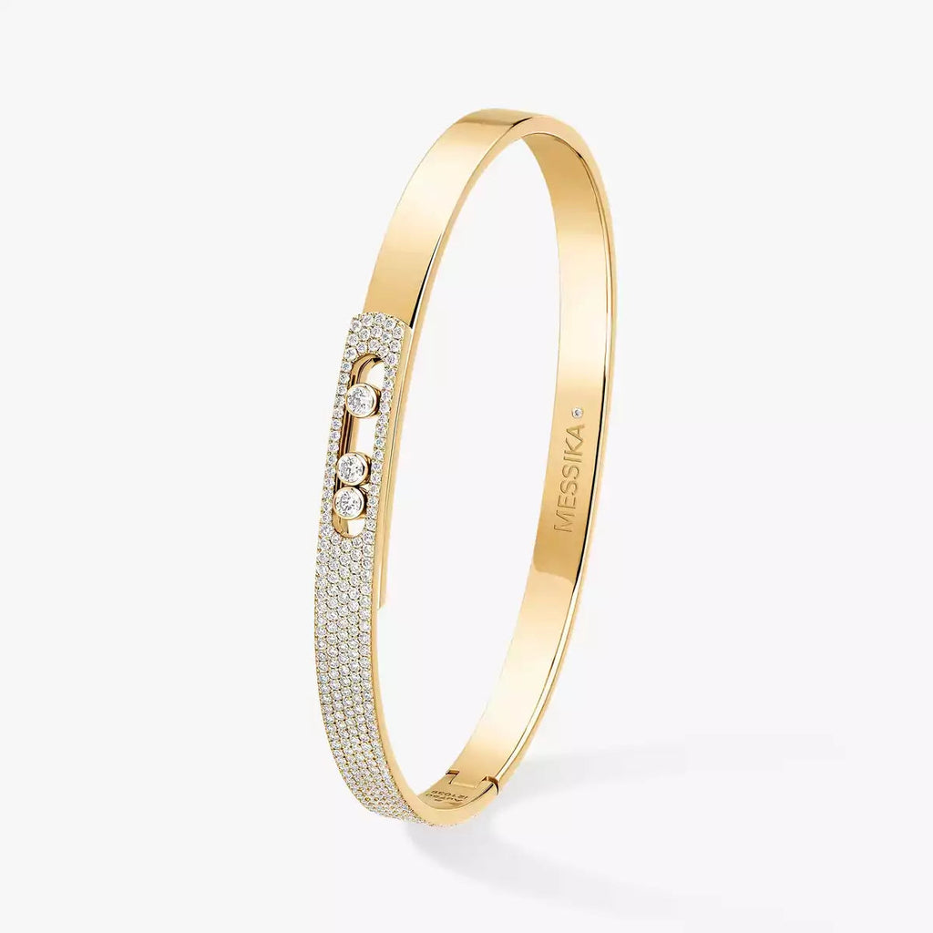 [Lumi Jewels]Move Noa Rose Gold Pav¨¦ Diamond Bangle Bracelet