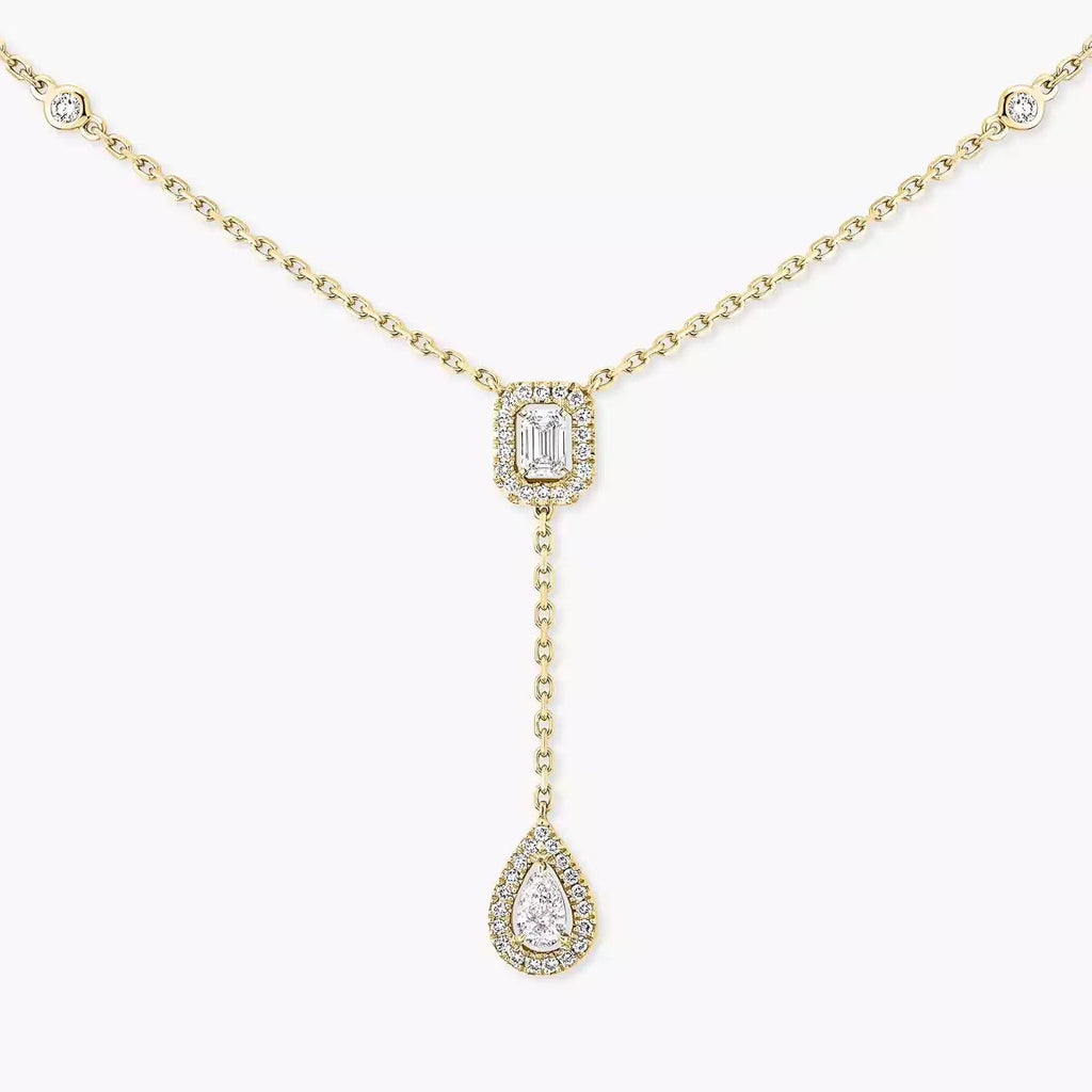 [Lumi]Gold Diamond Tie Necklace