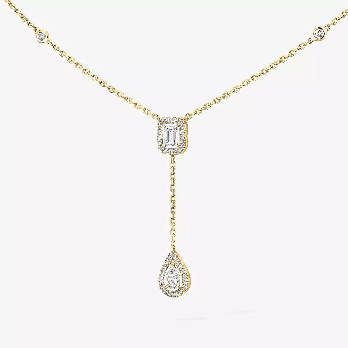 [Lumi]Gold Diamond Tie Necklace