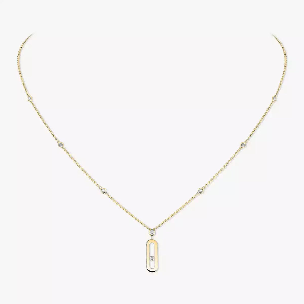 [Lumi] Move Uno Gold Diamond Long Necklace