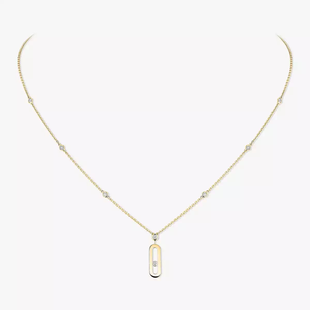 [Lumi] Move Uno Gold Diamond Long Necklace
