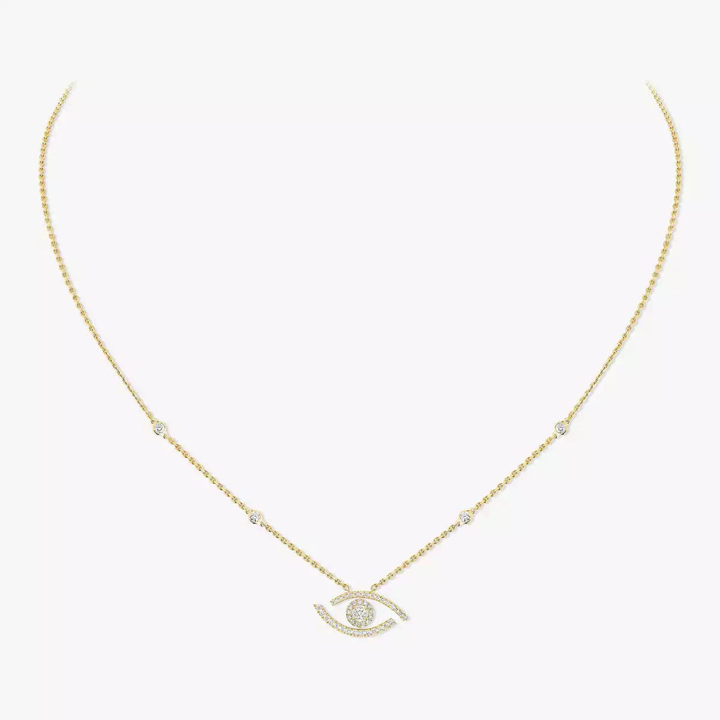 [Lumi Jewels]Pave_ Diamond Necklace Lucky Eye