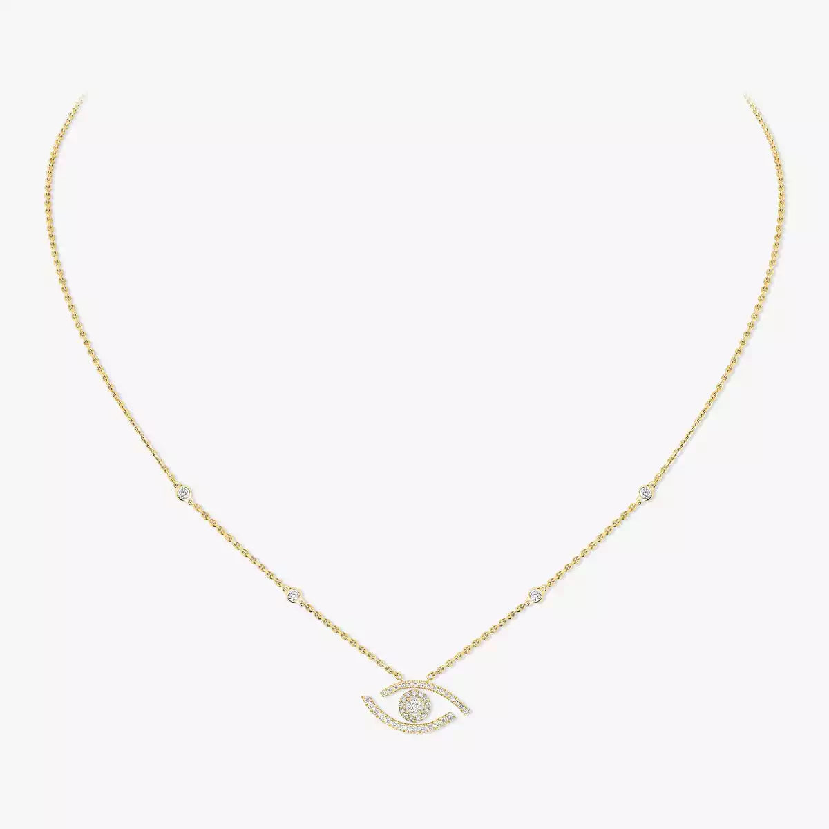 [Lumi Jewels]Pave_ Diamond Necklace Lucky Eye