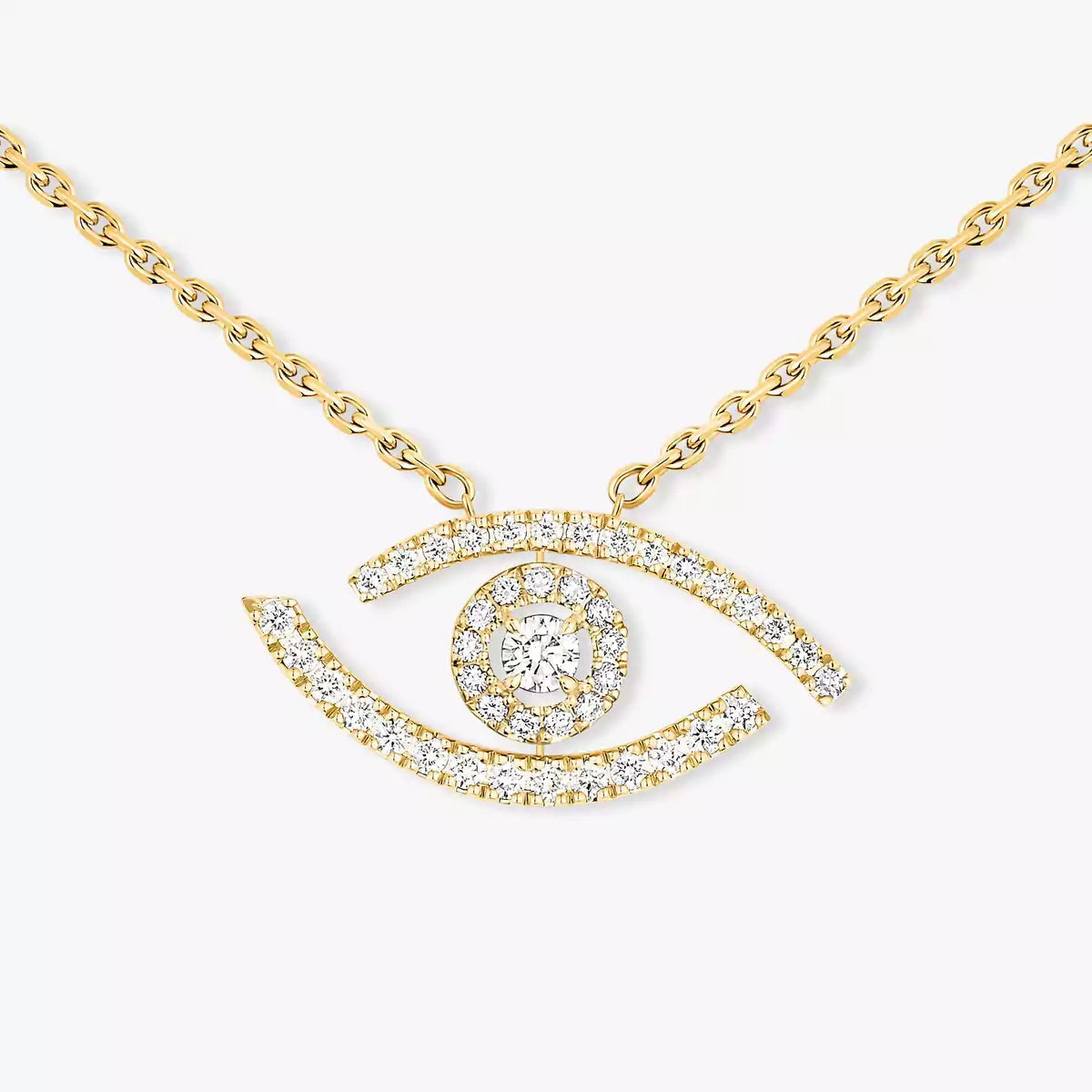 [Lumi]Pave_ Diamond Necklace Lucky Eye