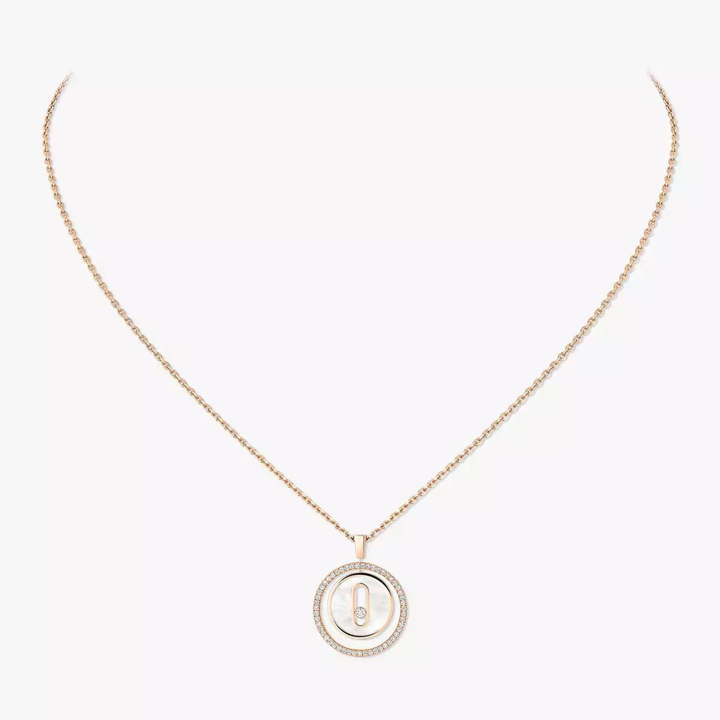[Lumi Jewels]Lucky Move Diamond Necklace in Rose Gold and White Mother-of-Pearl