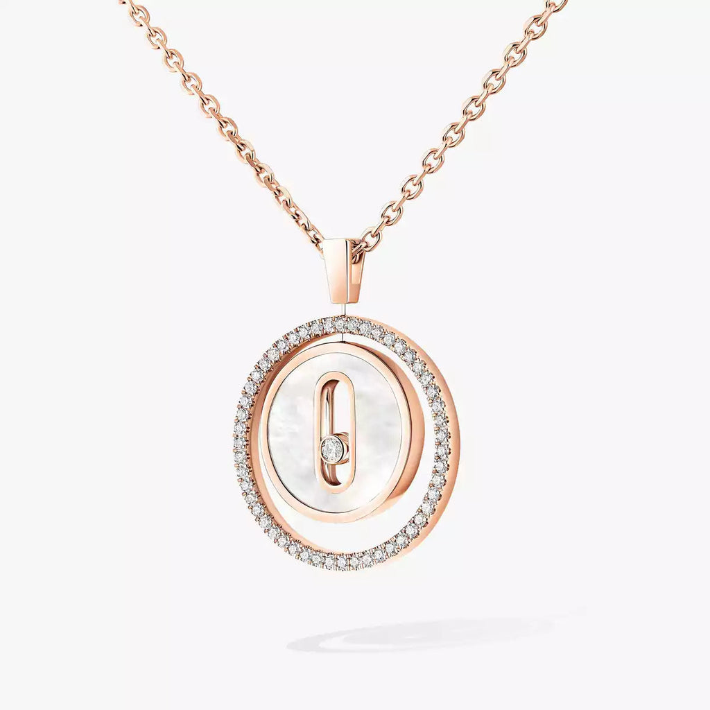 [Lumi Jewels]Lucky Move Diamond Necklace in Rose Gold and White Mother-of-Pearl