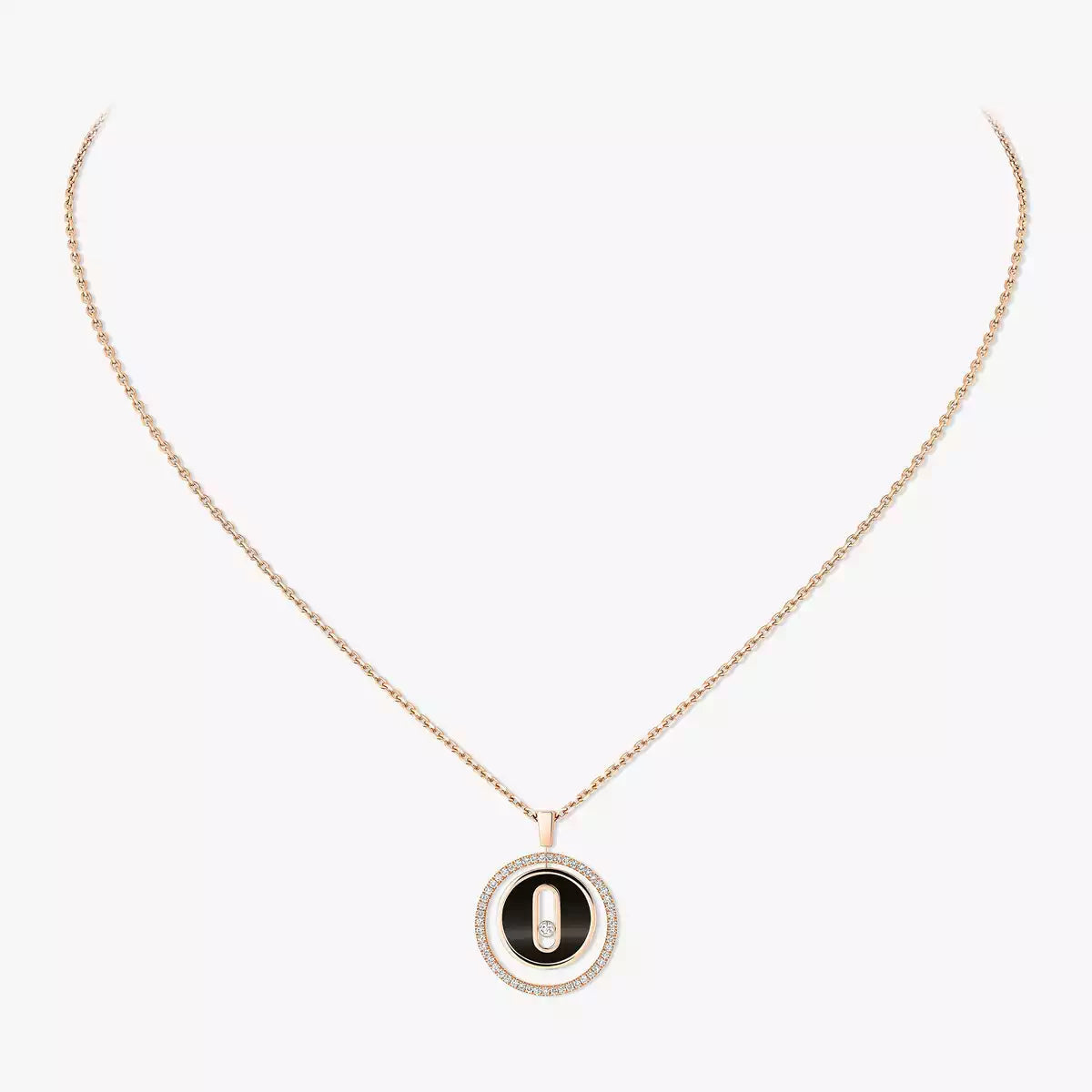 [Lumi]Lucky Move Diamond Necklace in Rose Gold and White Mother-of-Pearl