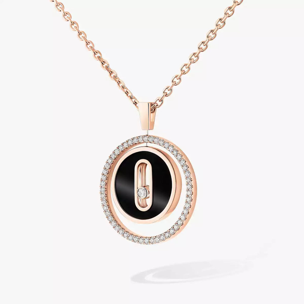 [Lumi Jewels]Lucky Move Diamond Necklace in Rose Gold and White Mother-of-Pearl