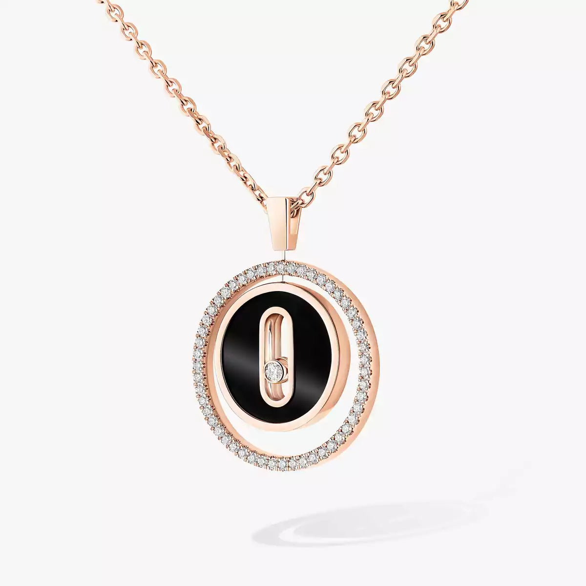 [Lumi Jewels]Lucky Move Diamond Necklace in Rose Gold and White Mother-of-Pearl