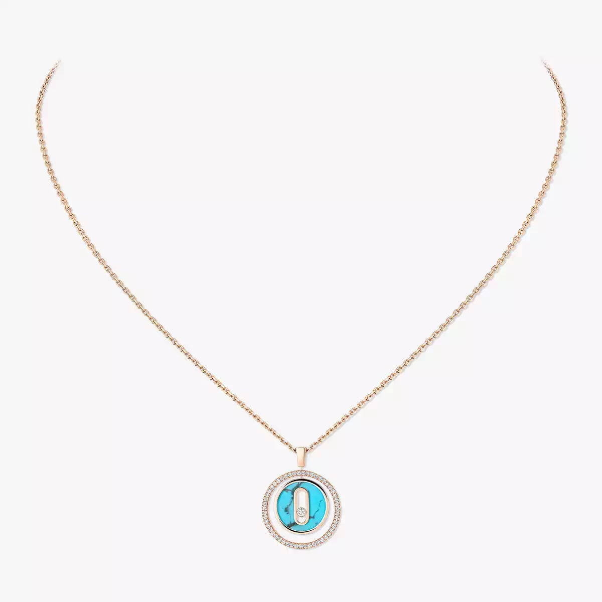 [Lumi Jewels]Lucky Move Diamond Necklace in Rose Gold and White Mother-of-Pearl