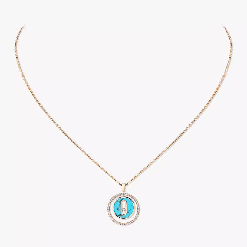 [Lumi]Lucky Move Diamond Necklace in Rose Gold and White Mother-of-Pearl