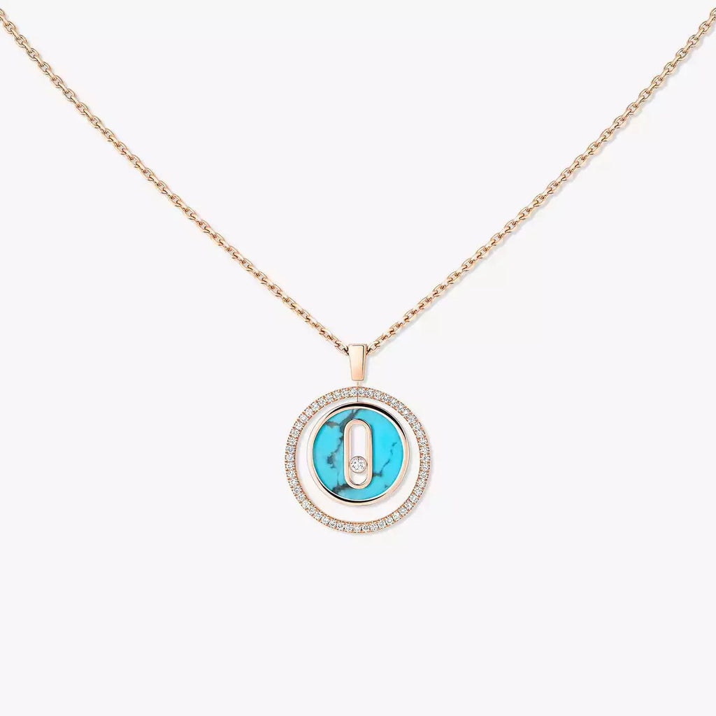 [Lumi]Lucky Move Diamond Necklace in Rose Gold and White Mother-of-Pearl
