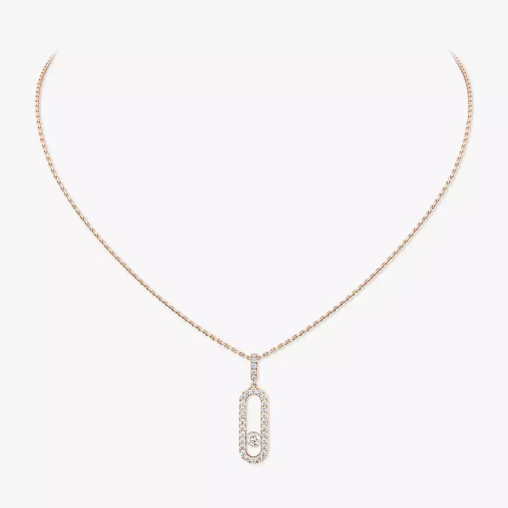 [Lumi]Move Uno Diamond Necklace in Rose Gold