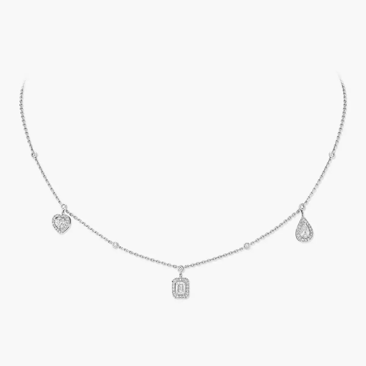 [Lumi]My Twin Diamond Necklace in Silver