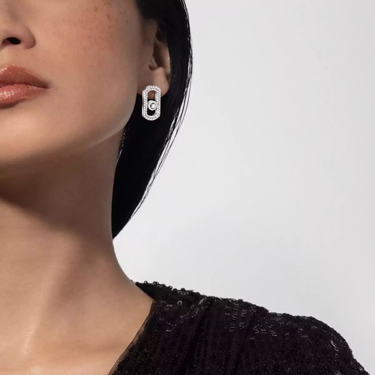 [Lumi Jewels]So Move Pave_-Set Diamond Earrings in Silver