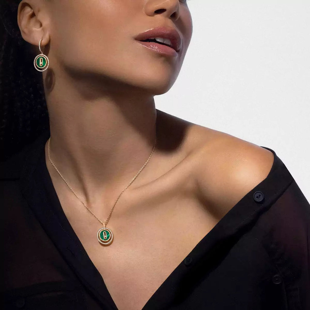 [Lumi Jewels]Lucky Move Diamond Necklace in Rose Gold and White Mother-of-Pearl