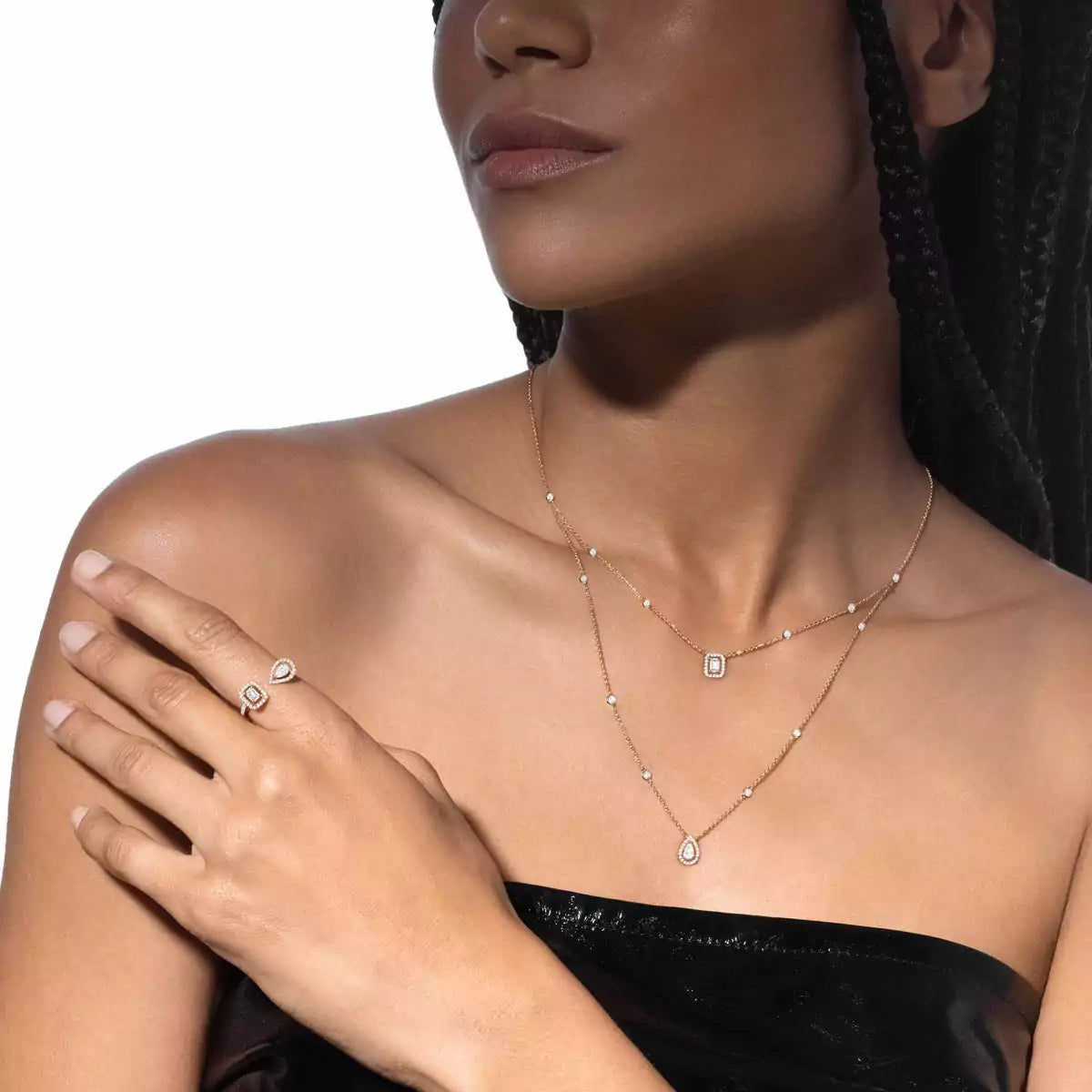 [Lumi]Diamond Necklace My Twin 2 Rows