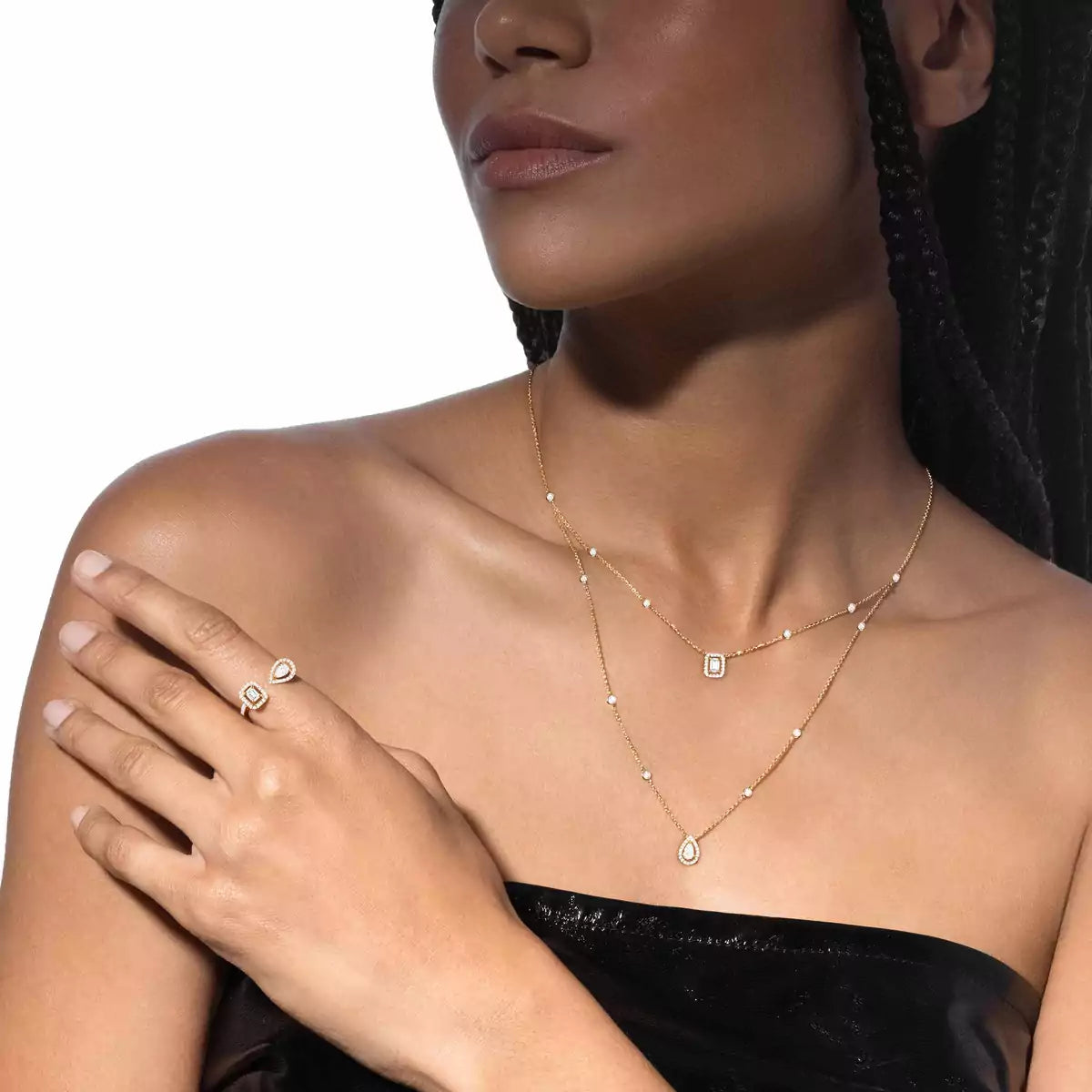 [Lumi Jewels]Diamond Necklace My Twin 2 Rows