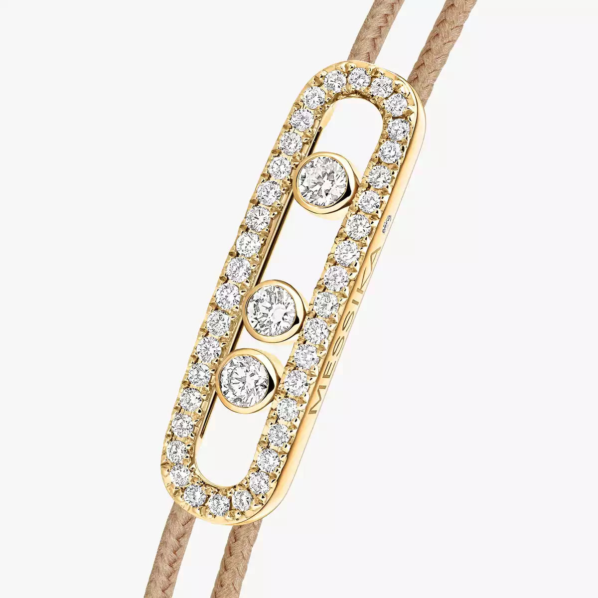 [Lumi]Messika Care(s) pink cord pav茅 bracelet