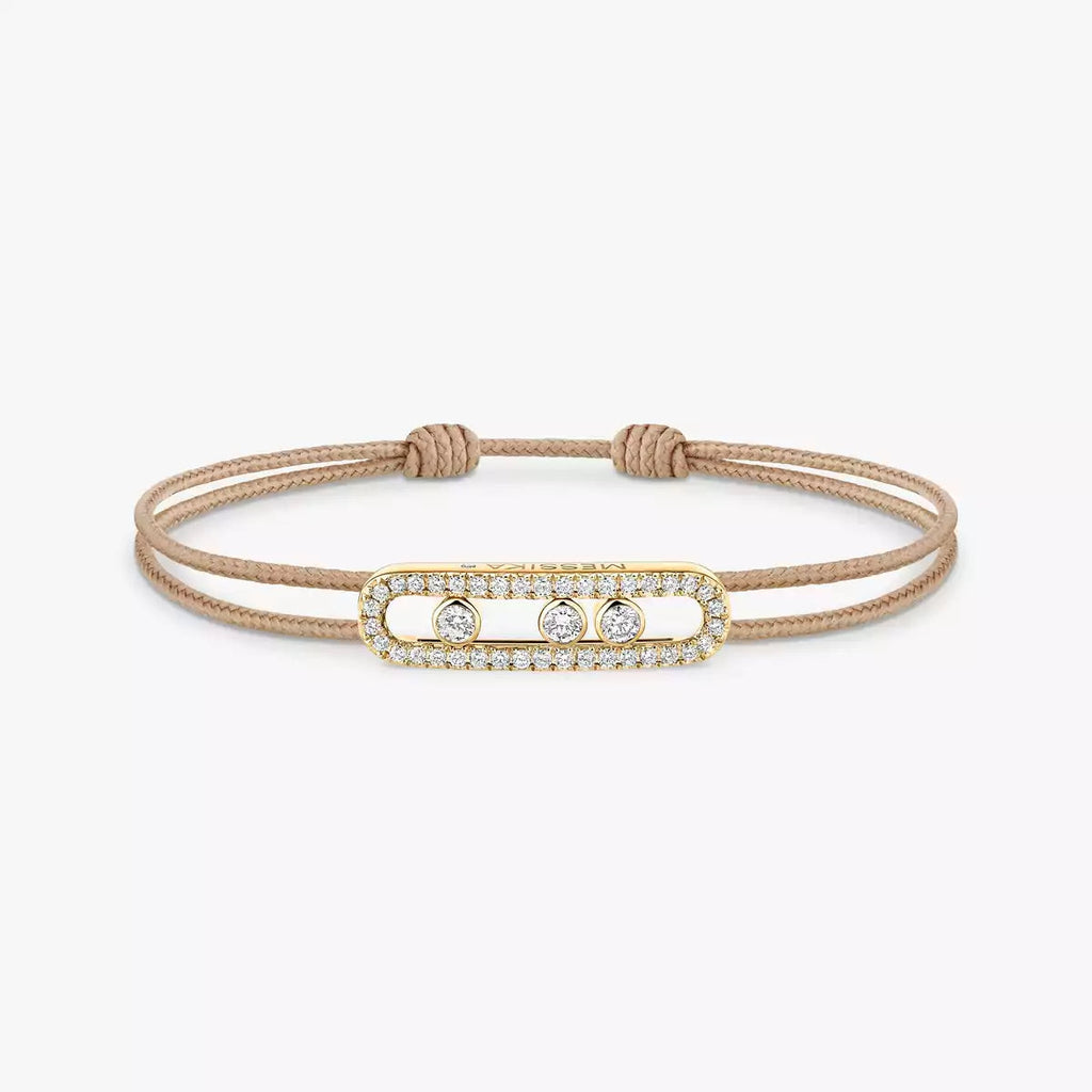 [Lumi]Messika Care(s) pink cord pav茅 bracelet