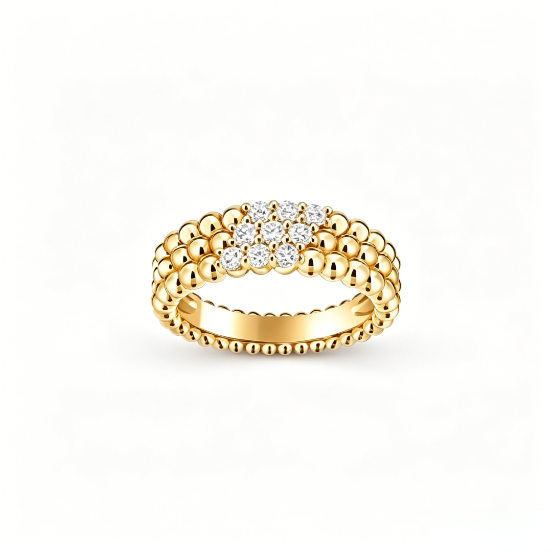[Lumi Jewels] THREE-ROW DIAMOND RING