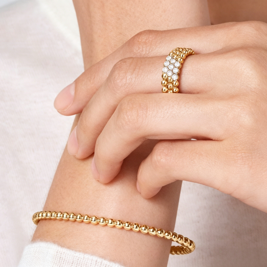 [Lumi Jewels] THREE-ROW DIAMOND RING