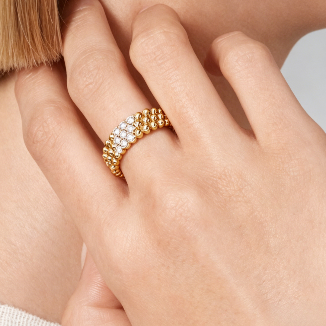 [Lumi Jewels] THREE-ROW DIAMOND RING
