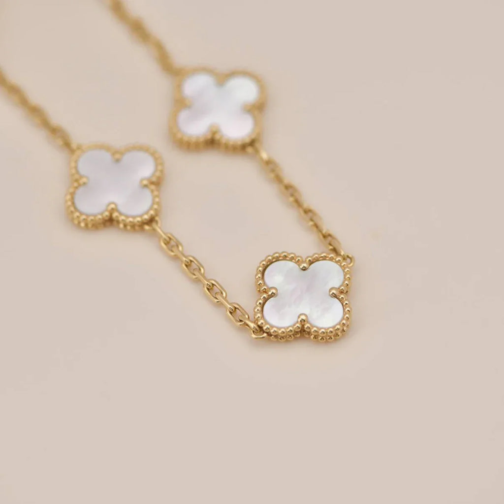 [Lumi Jewels]CLOVER WHITE PEARL MOP 5 MOTIF BRACELET COLLECTION