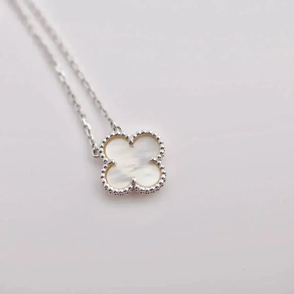[Lumi Jewels]CLOVER  15MM WHITE MOTHER-OF-PEARL SILVER