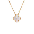 [Lumi Jewels]CLOVER 15MM DIAMOND WHITE FRITILLARIA NECKLACE