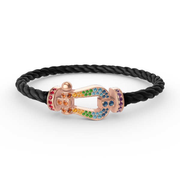 [Lumi Jewels]FORCE LARGE HORSESHOE  COLORED DIAMOND BRACELET ROSE GOLD