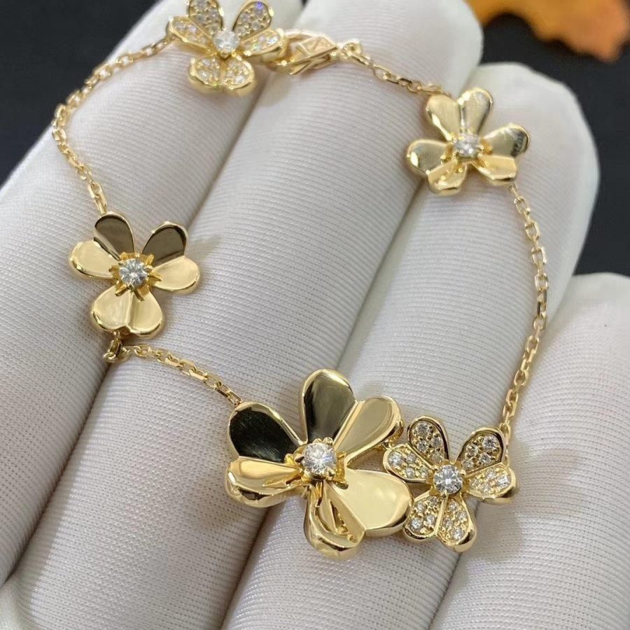 [Lumi Jewels]FRIVOLE GOLD 5 FLOWERS BRACELET