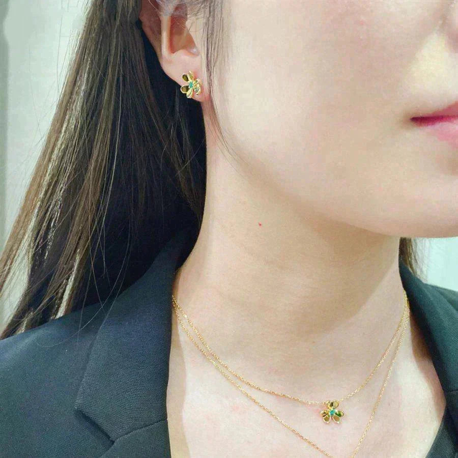 [Lumi Jewels]FRIVOLE  FLOWER MALACHITE EARRINGS