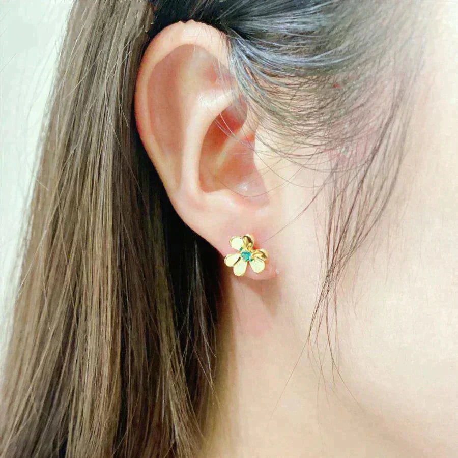 [Lumi Jewels]FRIVOLE  FLOWER MALACHITE EARRINGS