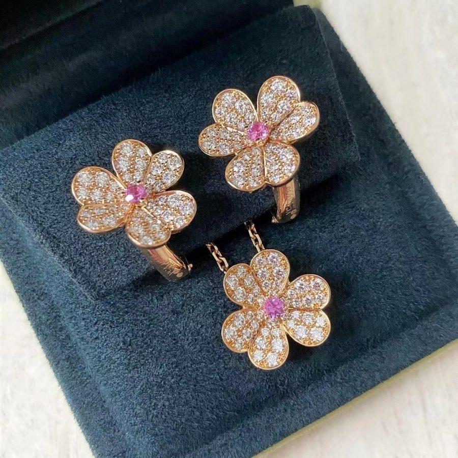 [Lumi Jewels]FRIVOLE ROSE GOLD FLOWER DIAMOND NECKLACE