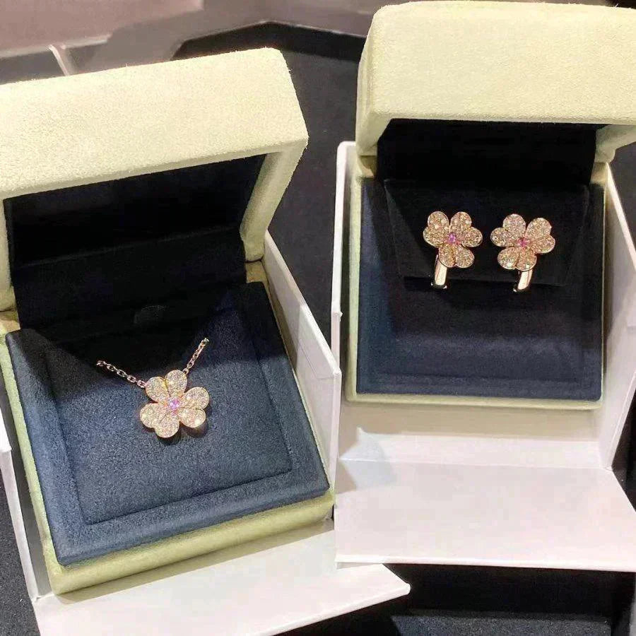 [Lumi Jewels]FRIVOLE ROSE GOLD FLOWER DIAMOND NECKLACE