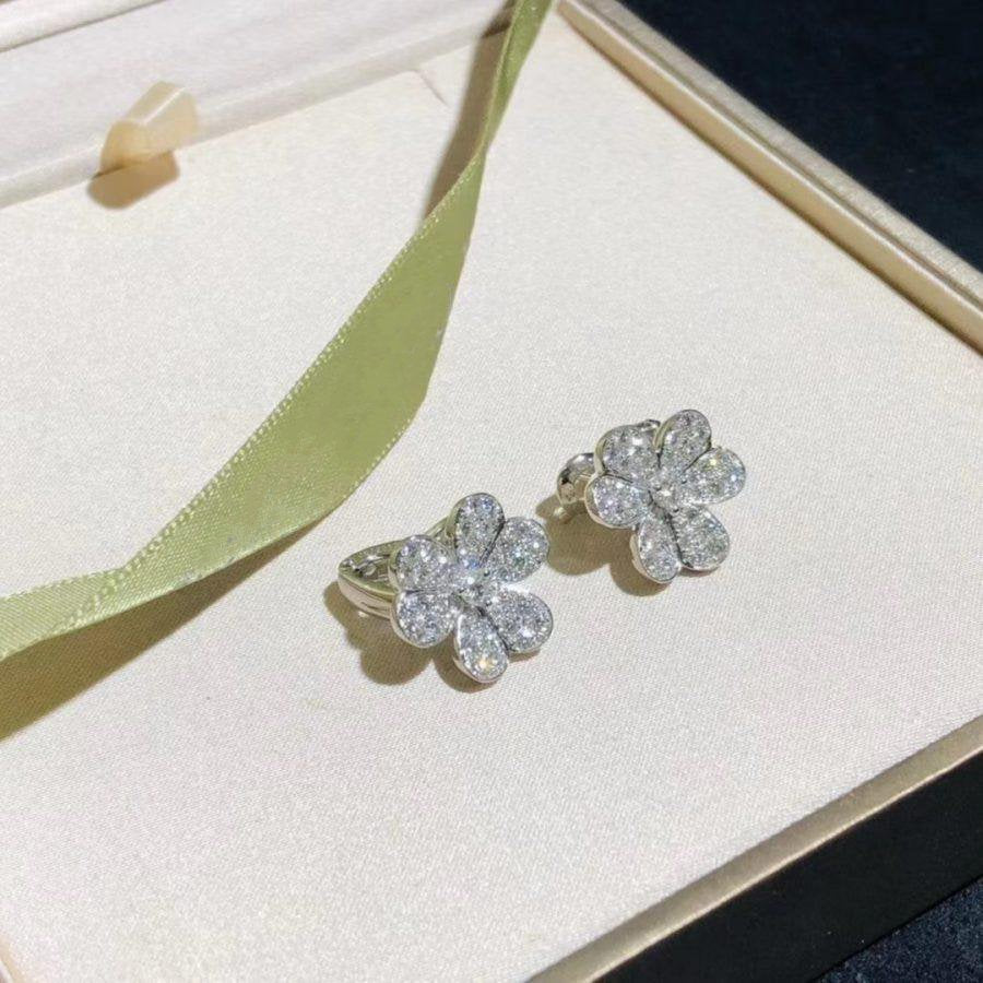 [Lumi Jewels]FRIVOLE SILVER FLOWER DIAMOND EARRINGS