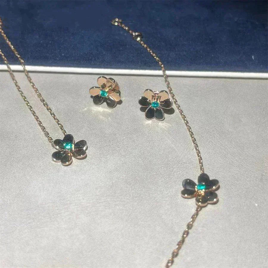 [Lumi Jewels]FRIVOLE  FLOWER MALACHITE EARRINGS