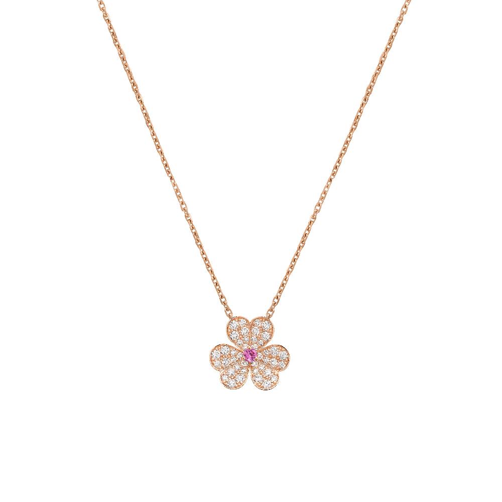 [Lumi Jewels]FRIVOLE ROSE GOLD FLOWER DIAMOND NECKLACE